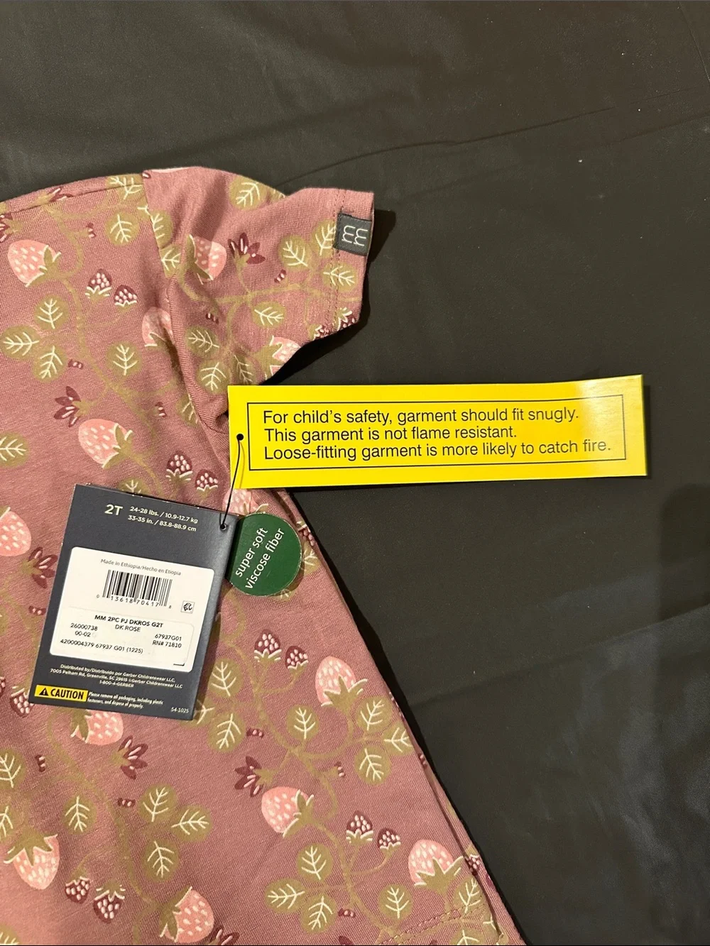Gerber Modern Moments Mauve Floral Short-Sleeve Pajama Set for Kids